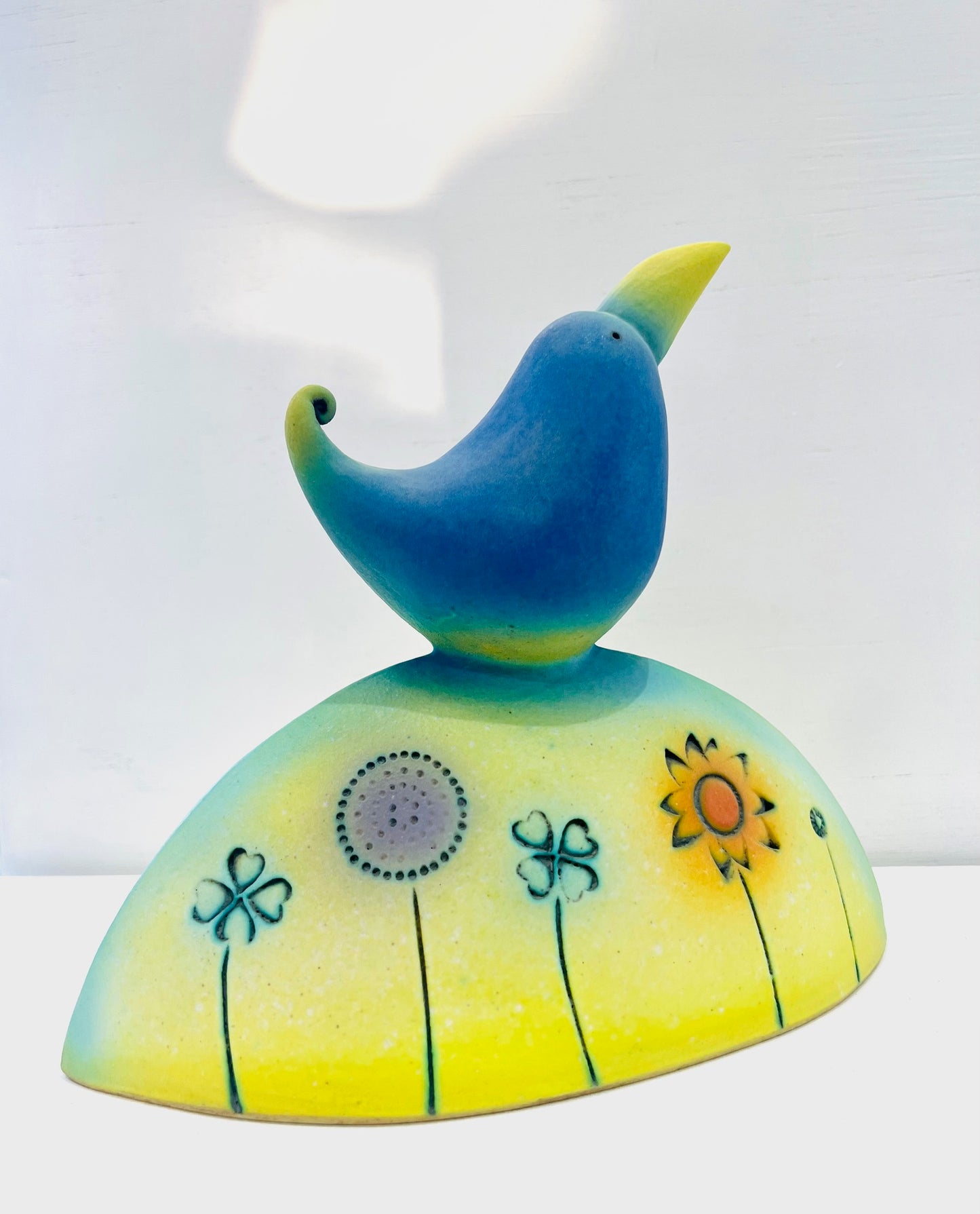 Blue Bird in the Flower Garden II