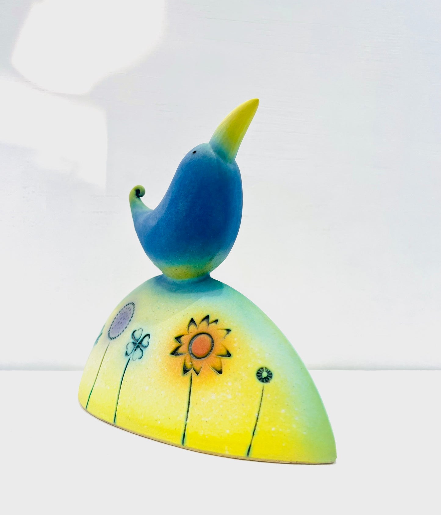 Blue Bird in the Flower Garden II