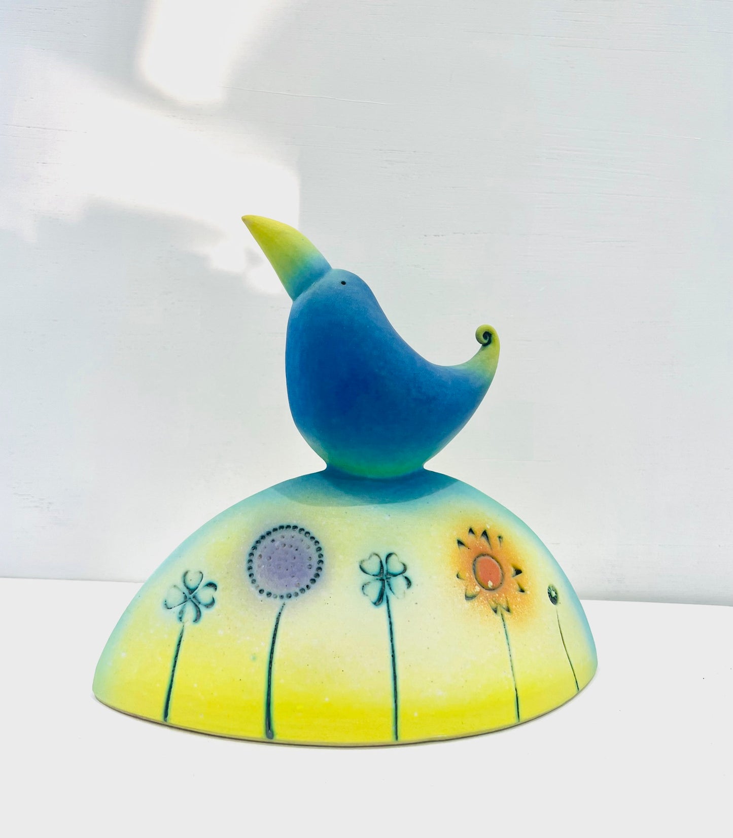 Blue Bird in the Flower Garden II