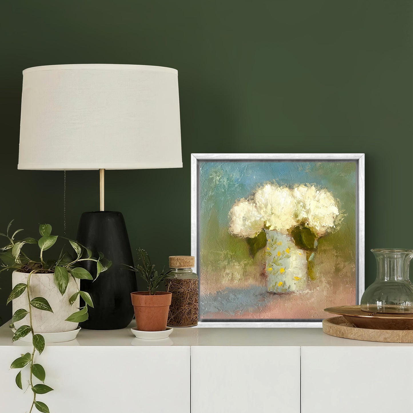 Hydrangeas in a Lemon Jug