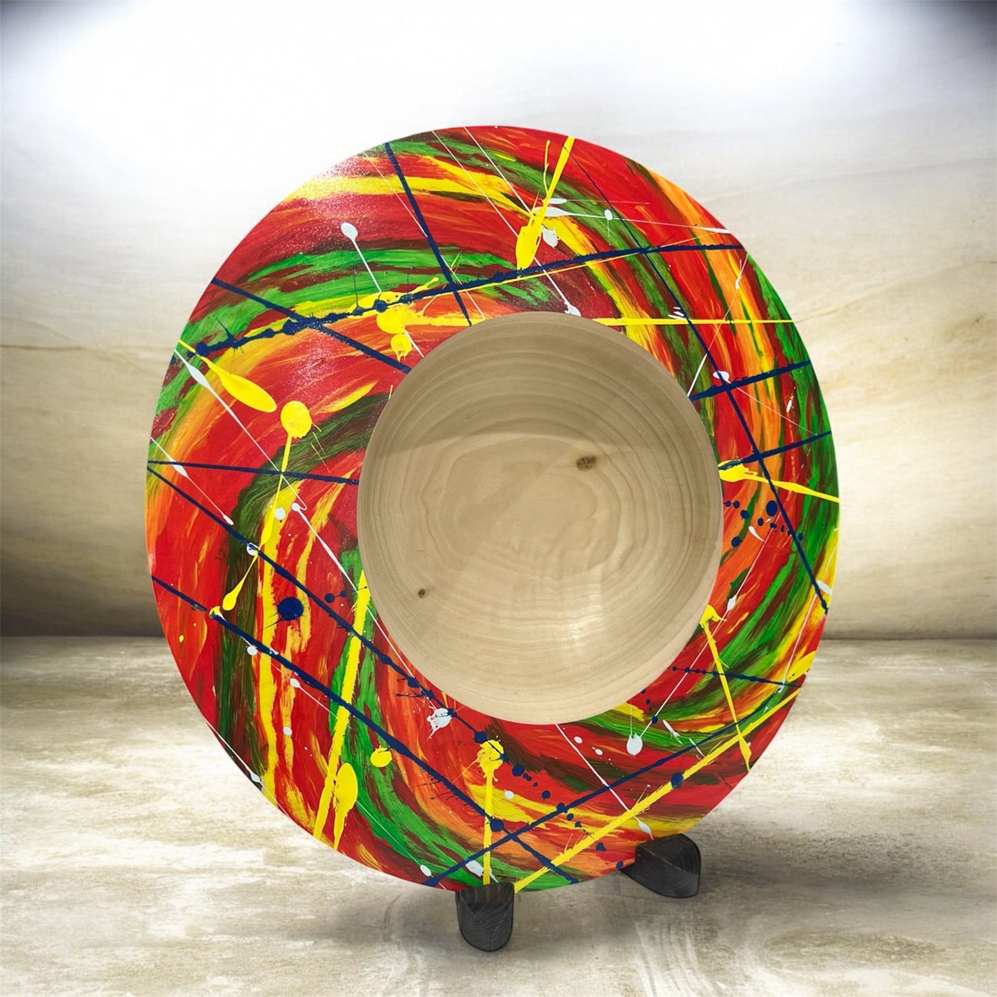 Lathe turned tulip wood platter