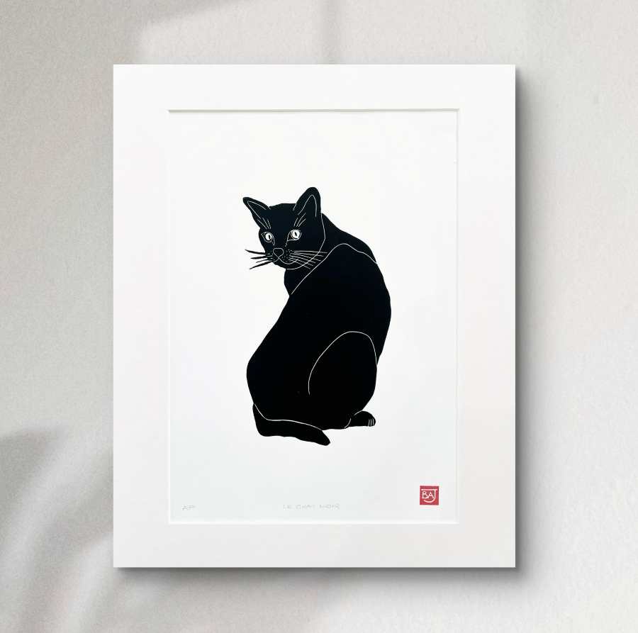 le chat noir art print