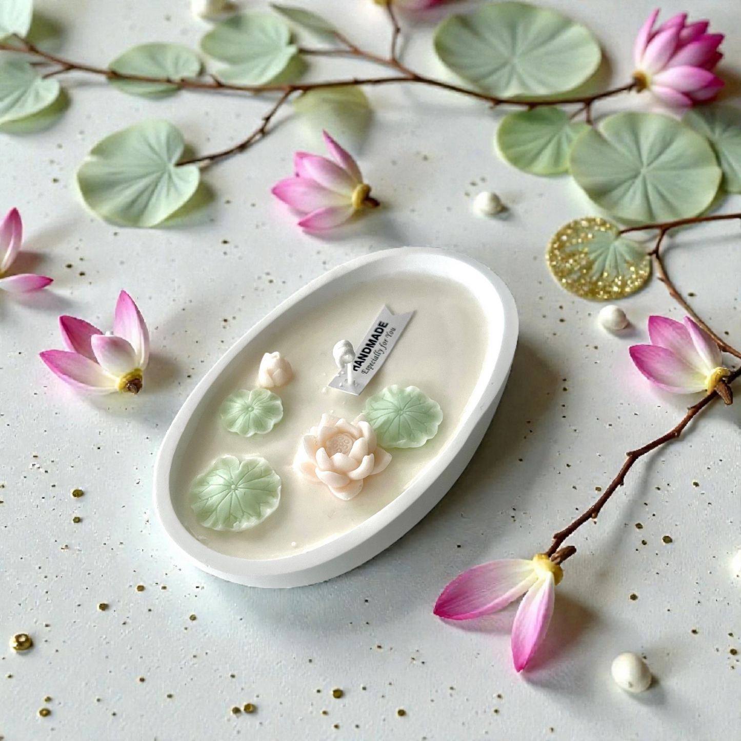 Water Lotuses - Decorative Scented Candle