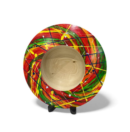 Lathe turned tulip wood platter