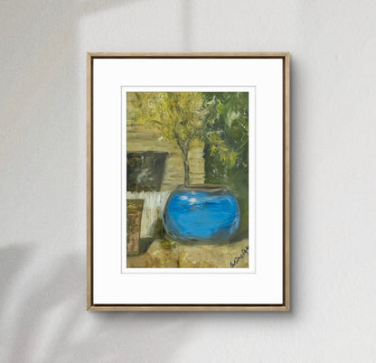 Blue Pot on a Terrace