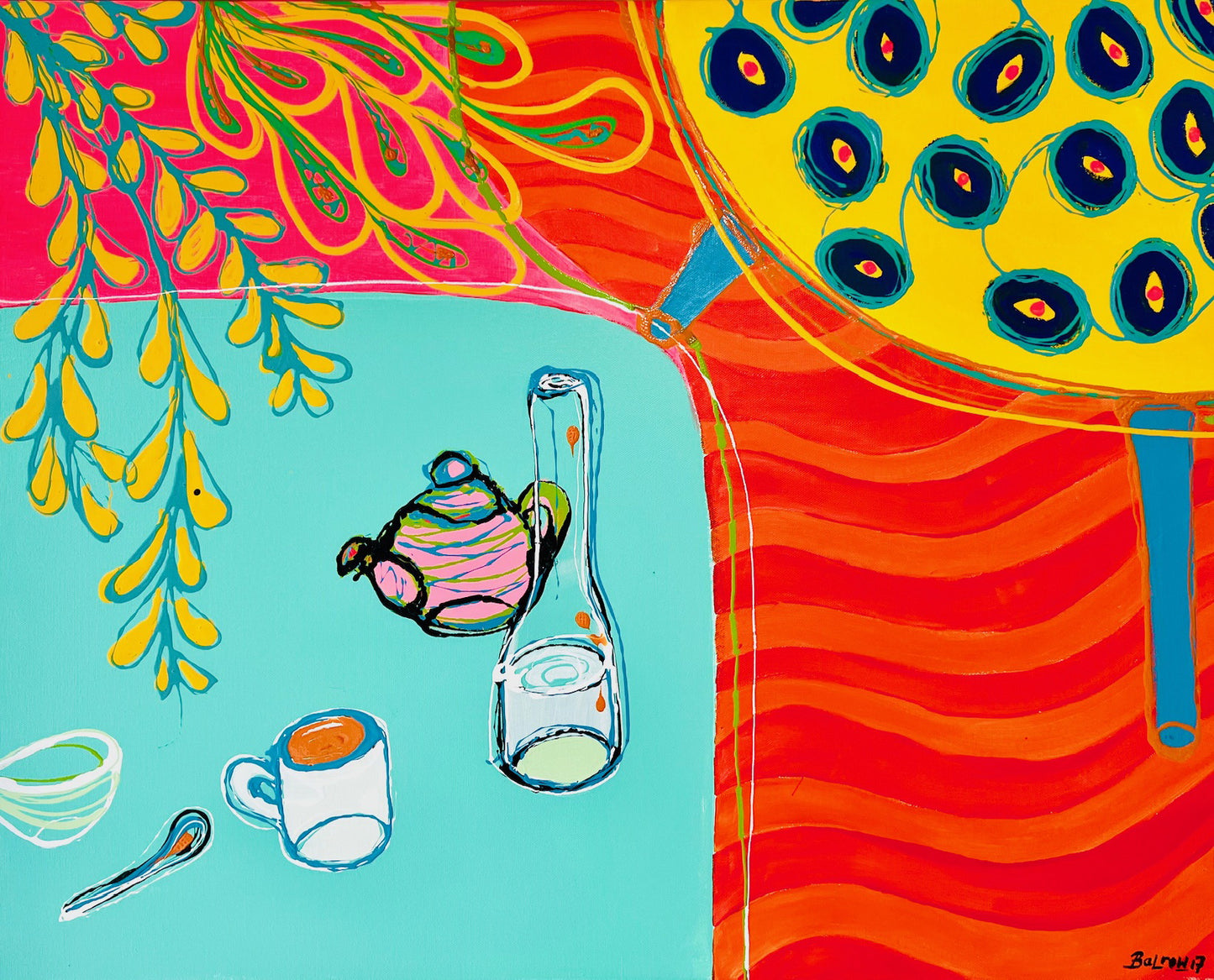 Pink and two Teapots