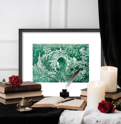 Scotney Castle Ruins (Framed Etching)