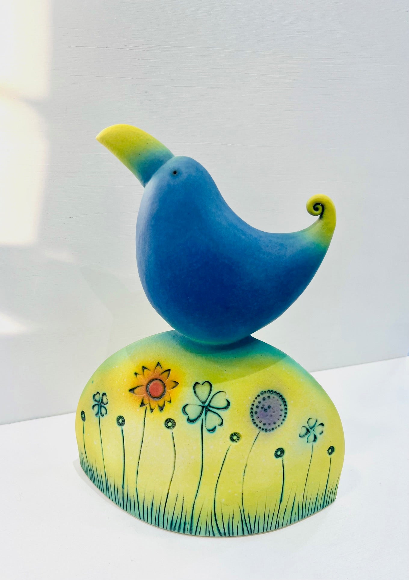 Blue Bird in the Flower Garden I