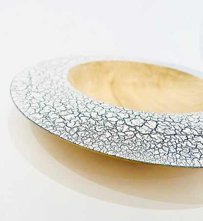 Sycamore wood platter with crackle effect finish
