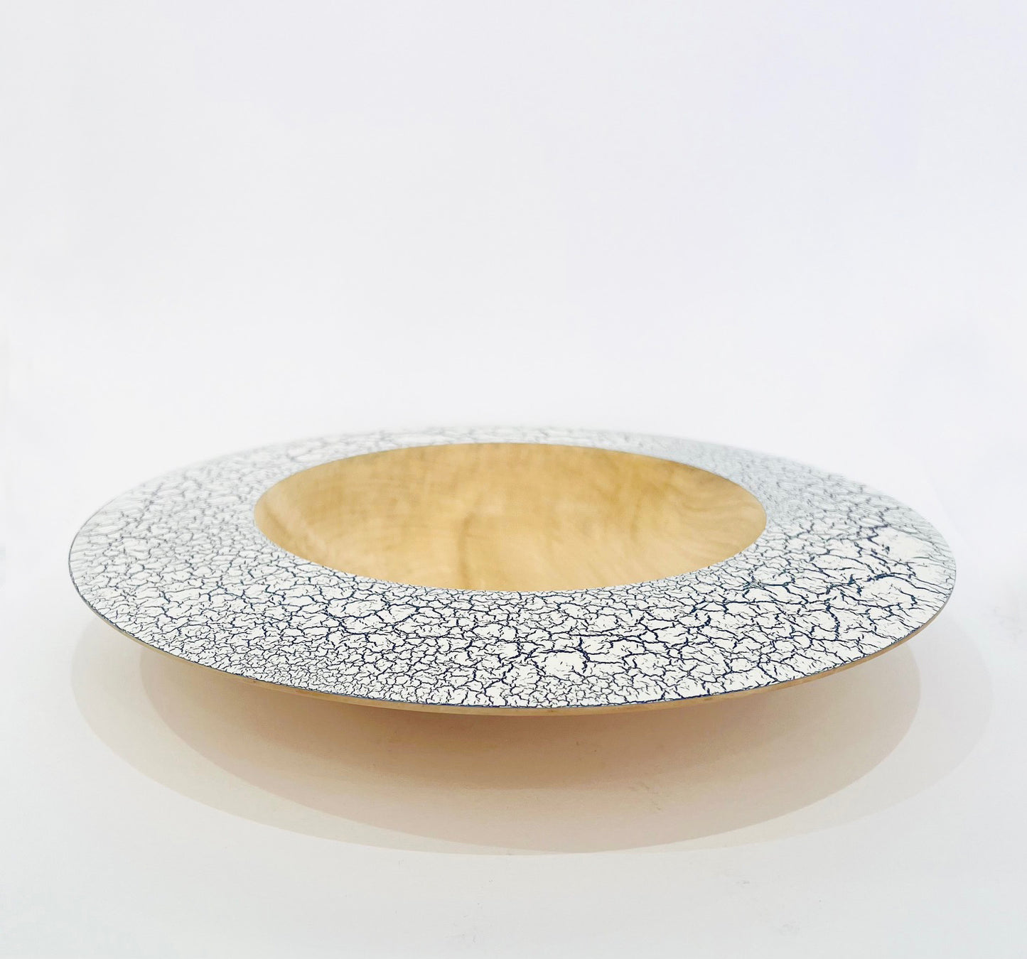 Sycamore wood platter with crackle effect finish