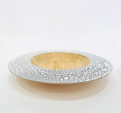 Sycamore wood platter with crackle effect finish