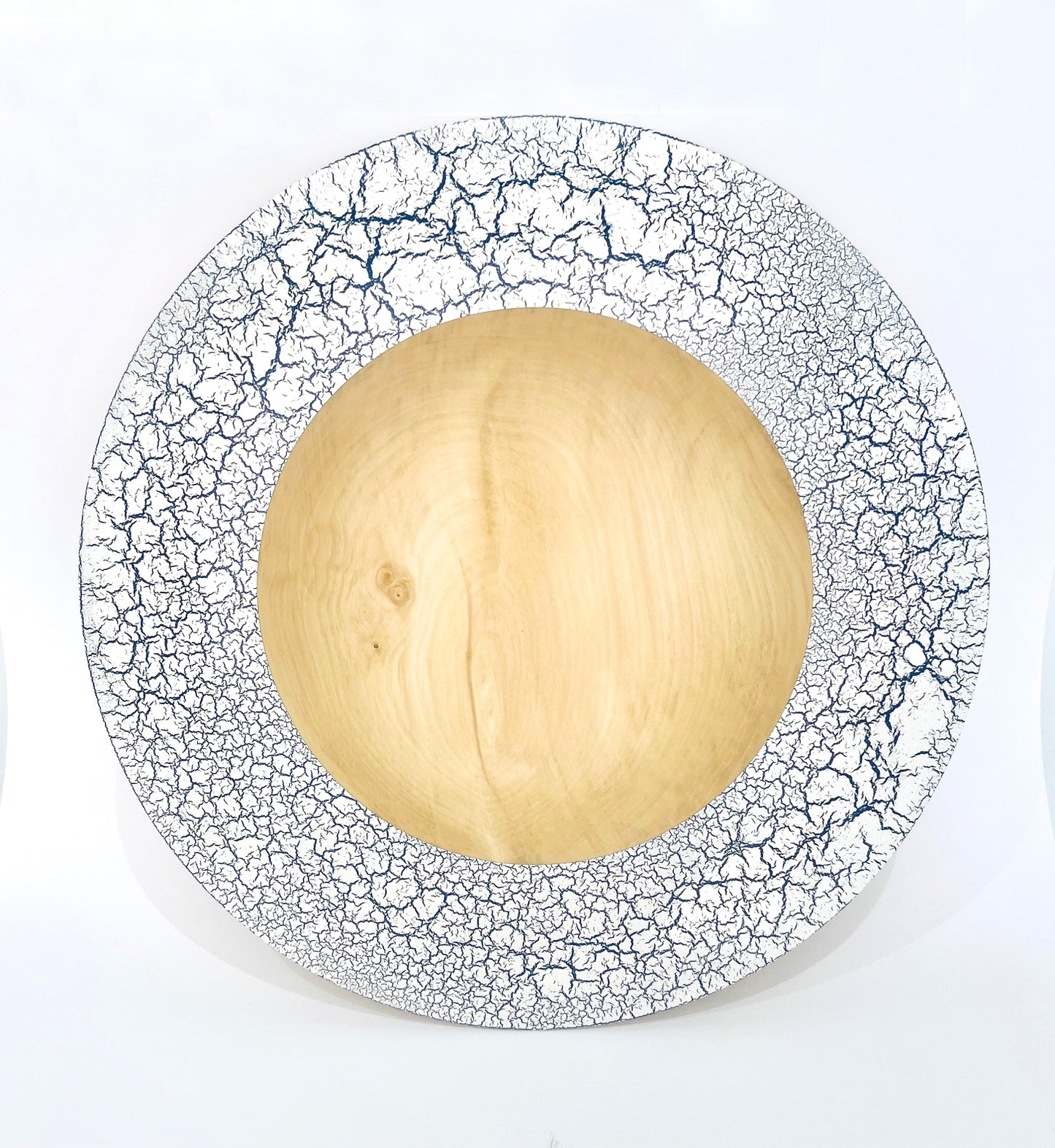 Sycamore wood platter with crackle effect finish
