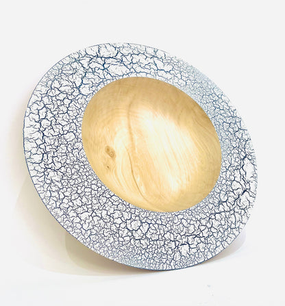 Sycamore wood platter with crackle effect finish