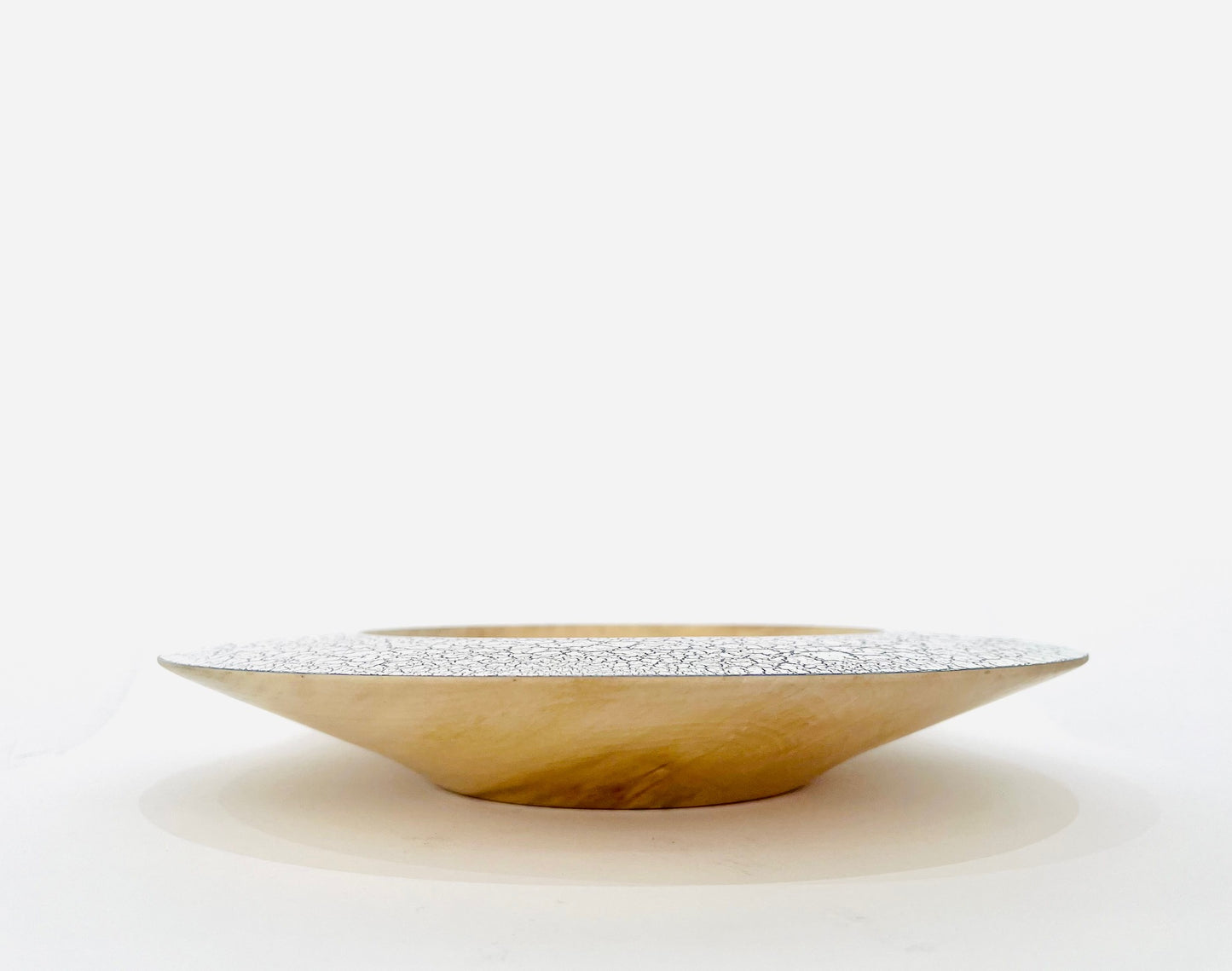Sycamore wood platter with crackle effect finish