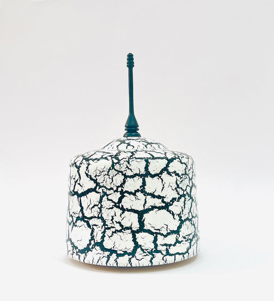 Sycamore wood finish pot with crackle effect finish