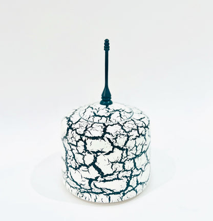 Sycamore wood finish pot with crackle effect finish