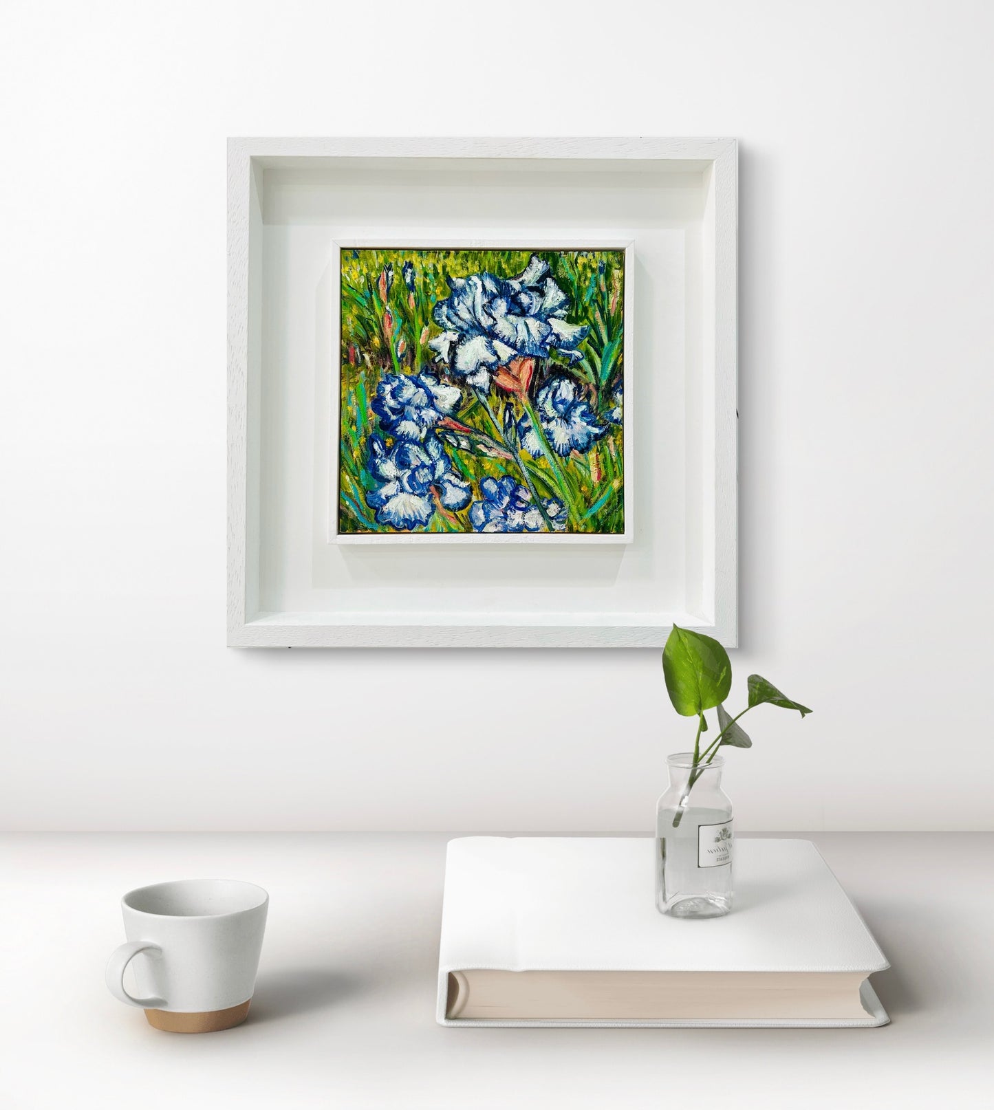 Blue and White Irises