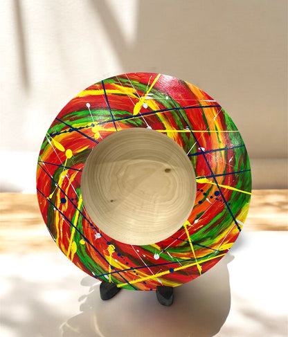 Lathe turned tulip wood platter