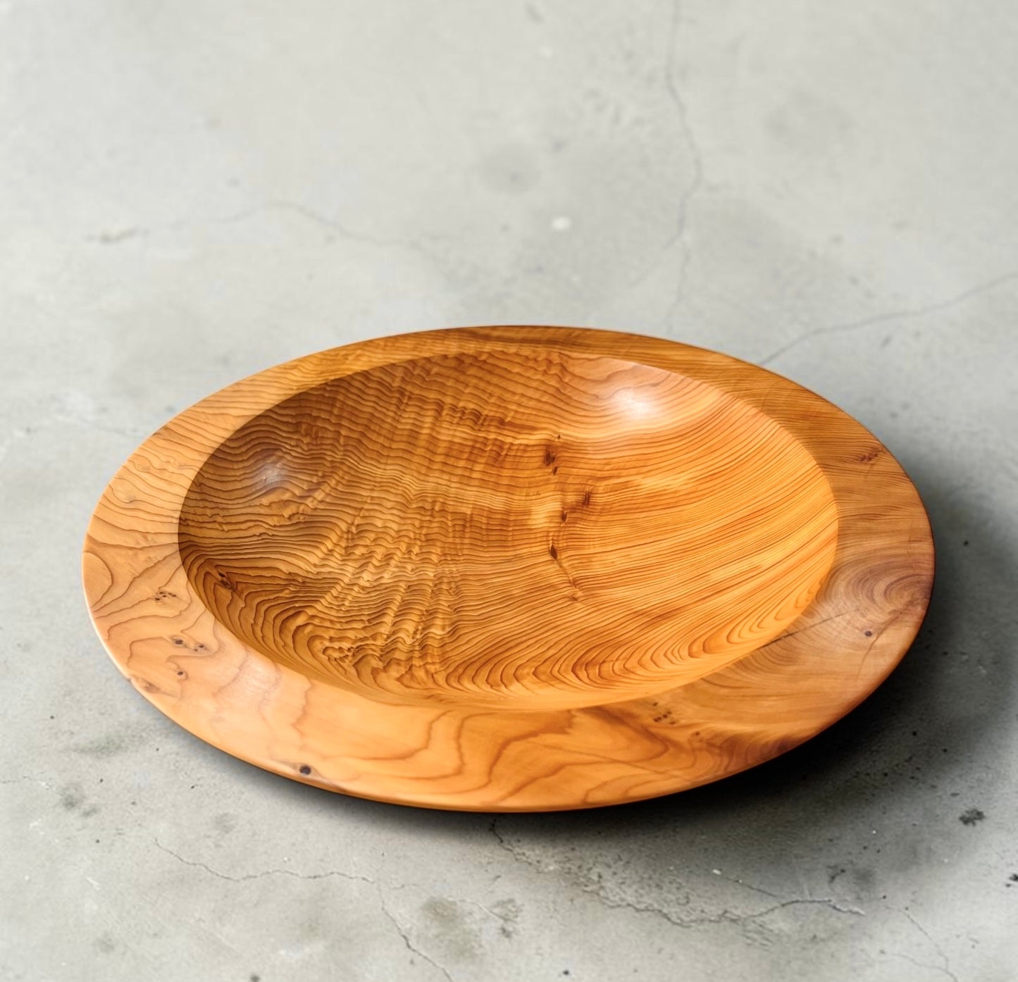 Lathe Turned Yew Wood Bowl