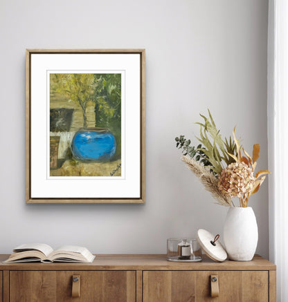 Blue Pot on a Terrace