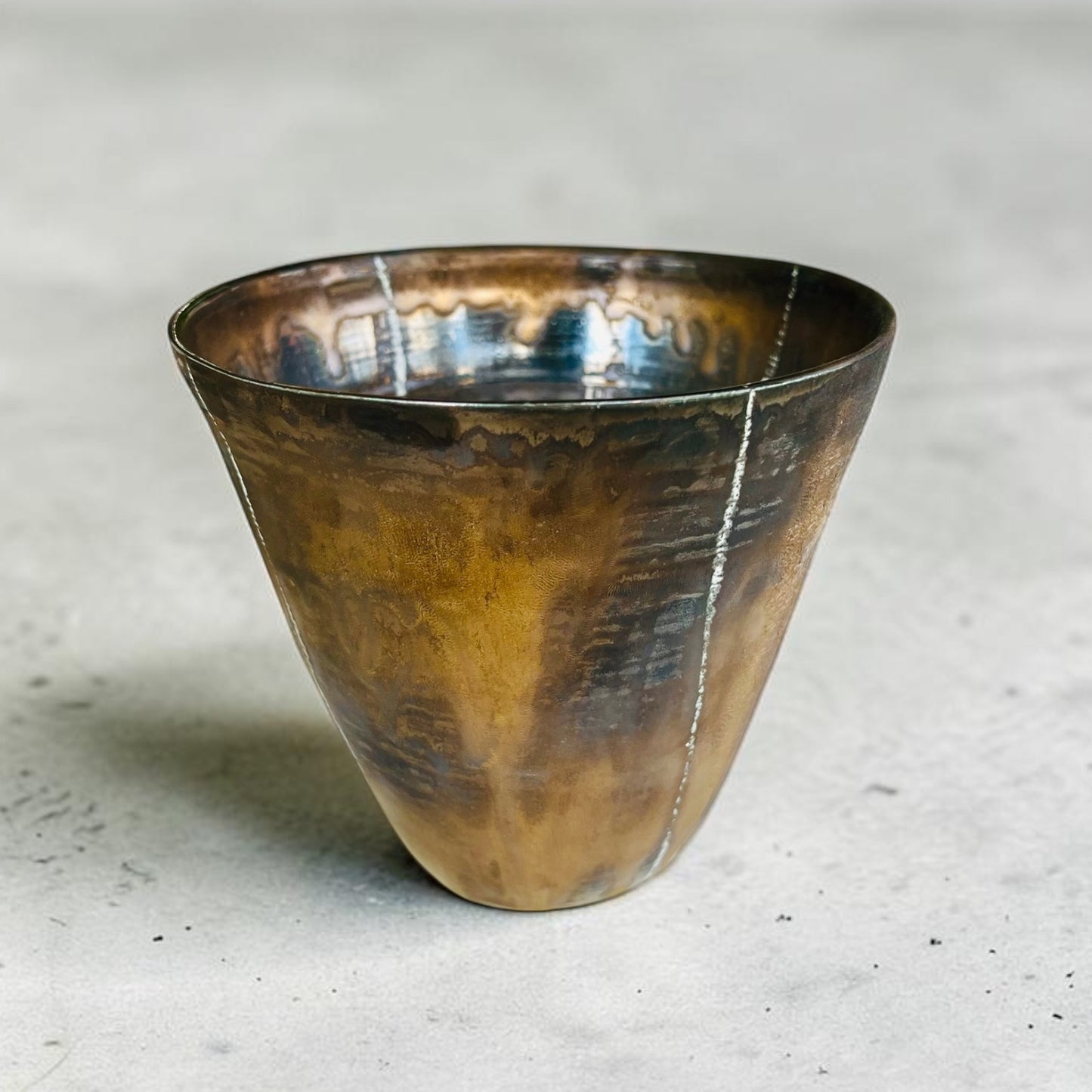 Porcelain Vessel - Brown & Gold III