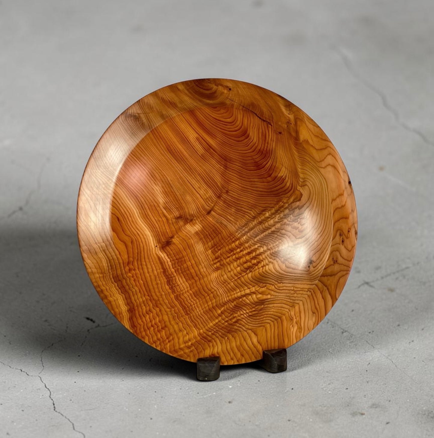 Lathe Turned Yew Wood Bowl
