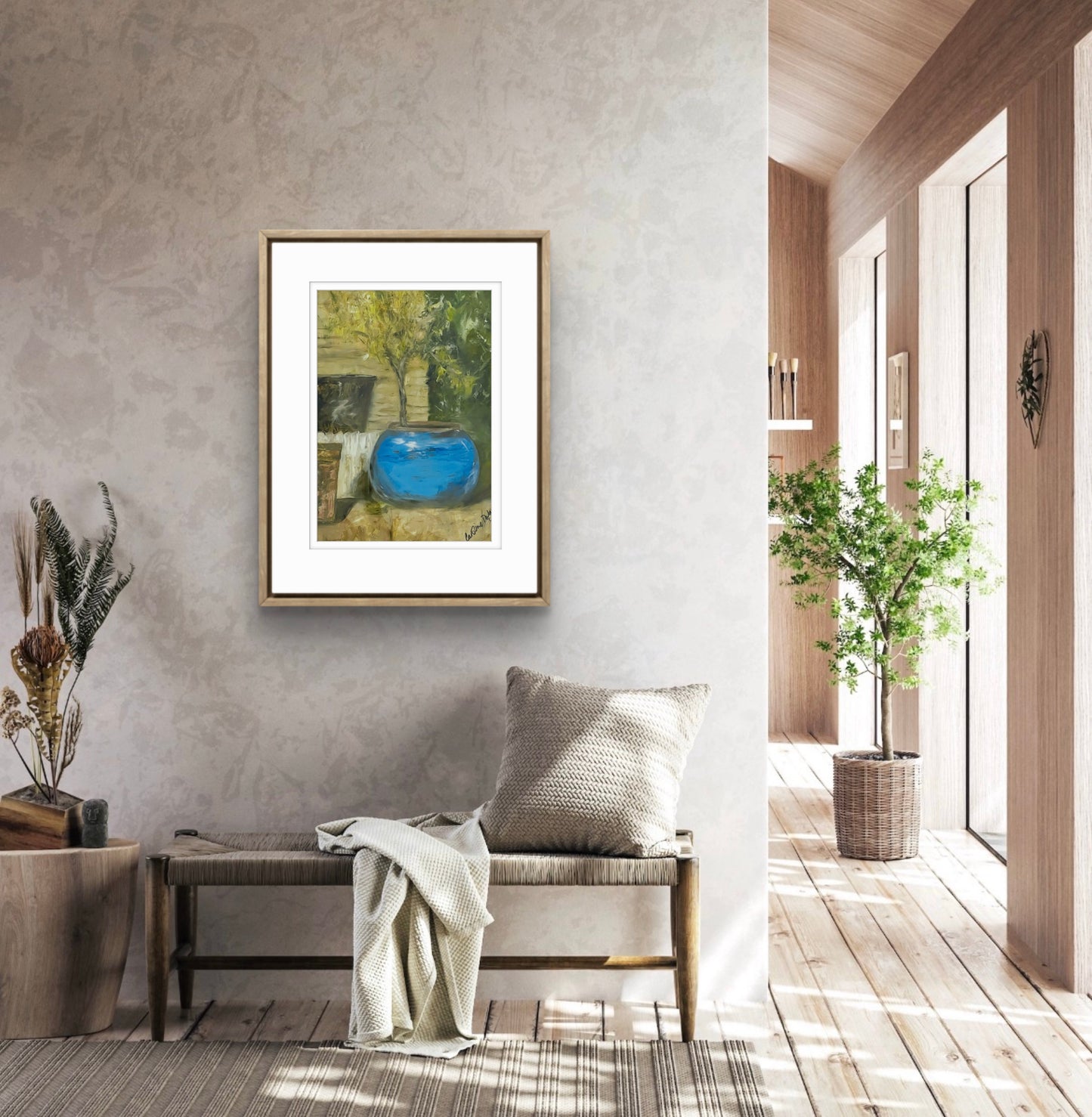 Blue Pot on a Terrace