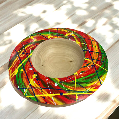 Lathe turned tulip wood platter
