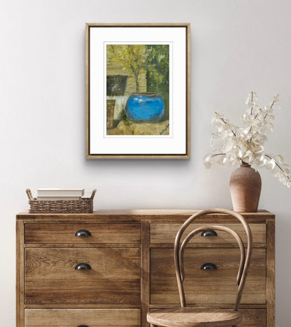 Blue Pot on a Terrace