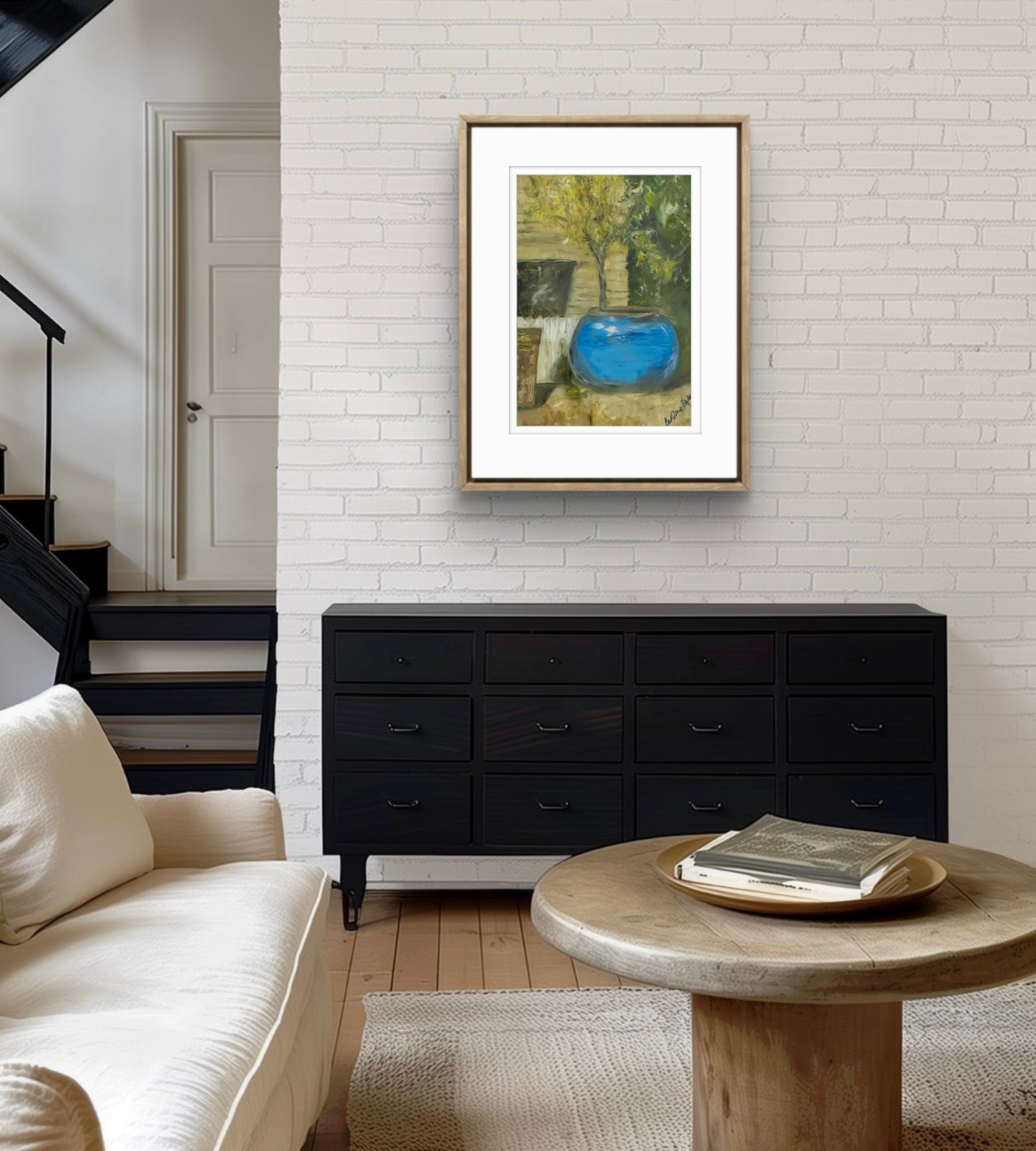 Blue Pot on a Terrace