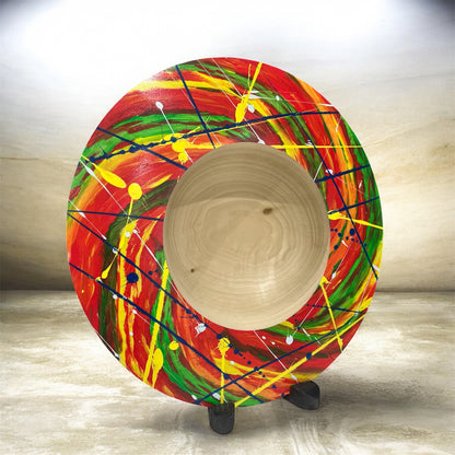 Lathe turned tulip wood platter