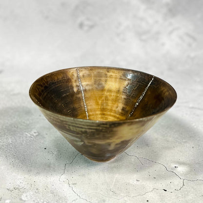 Porcelain Vessel - Brown & Gold II