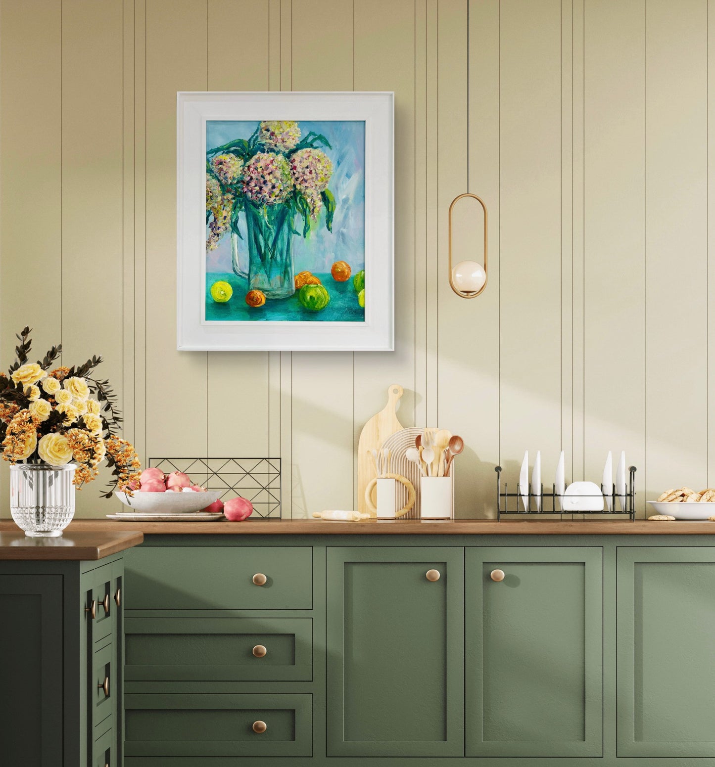 Flowers, Jug and Fruits