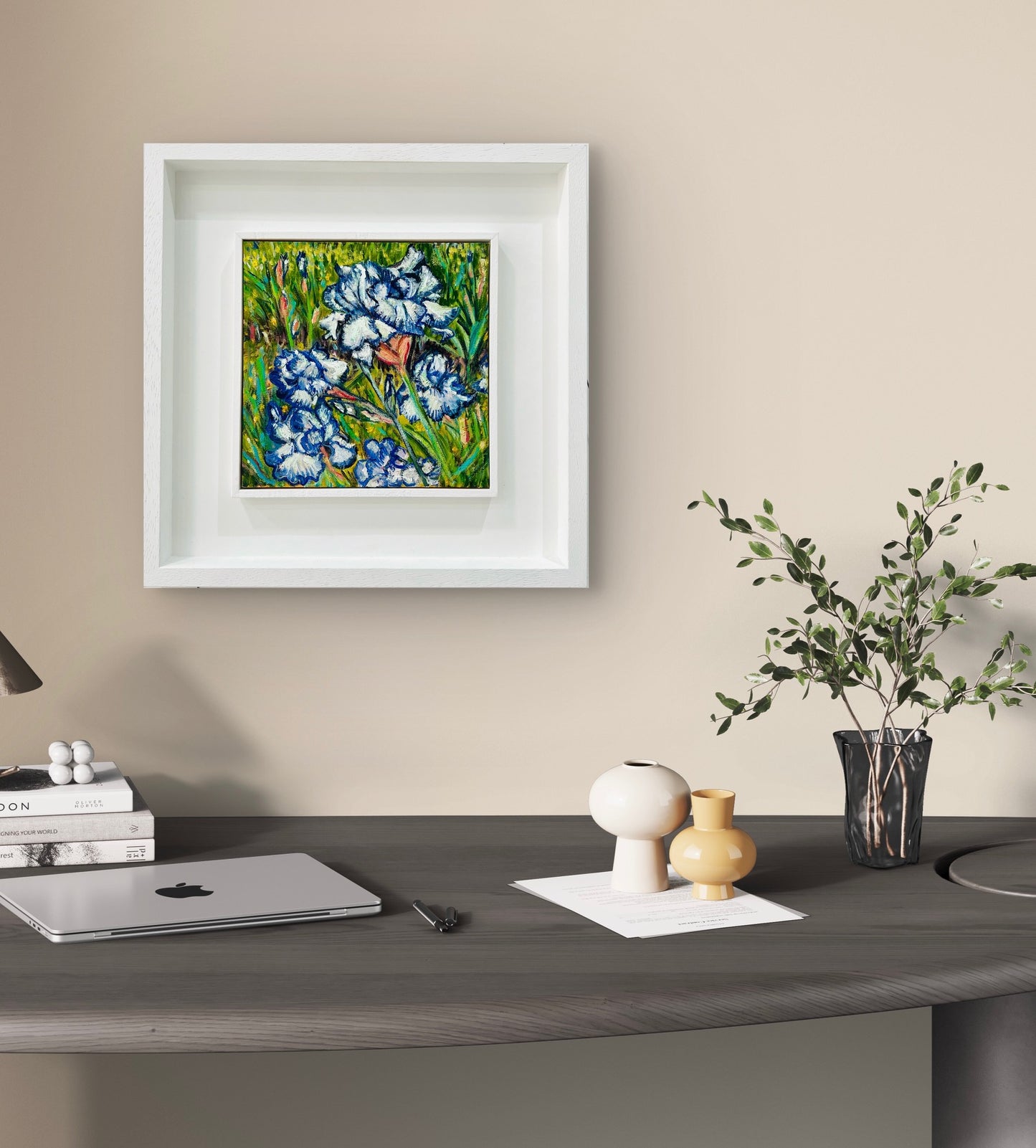 Blue and White Irises