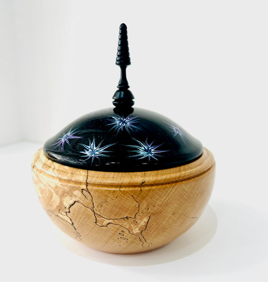 Spalted Beech Finial Pot