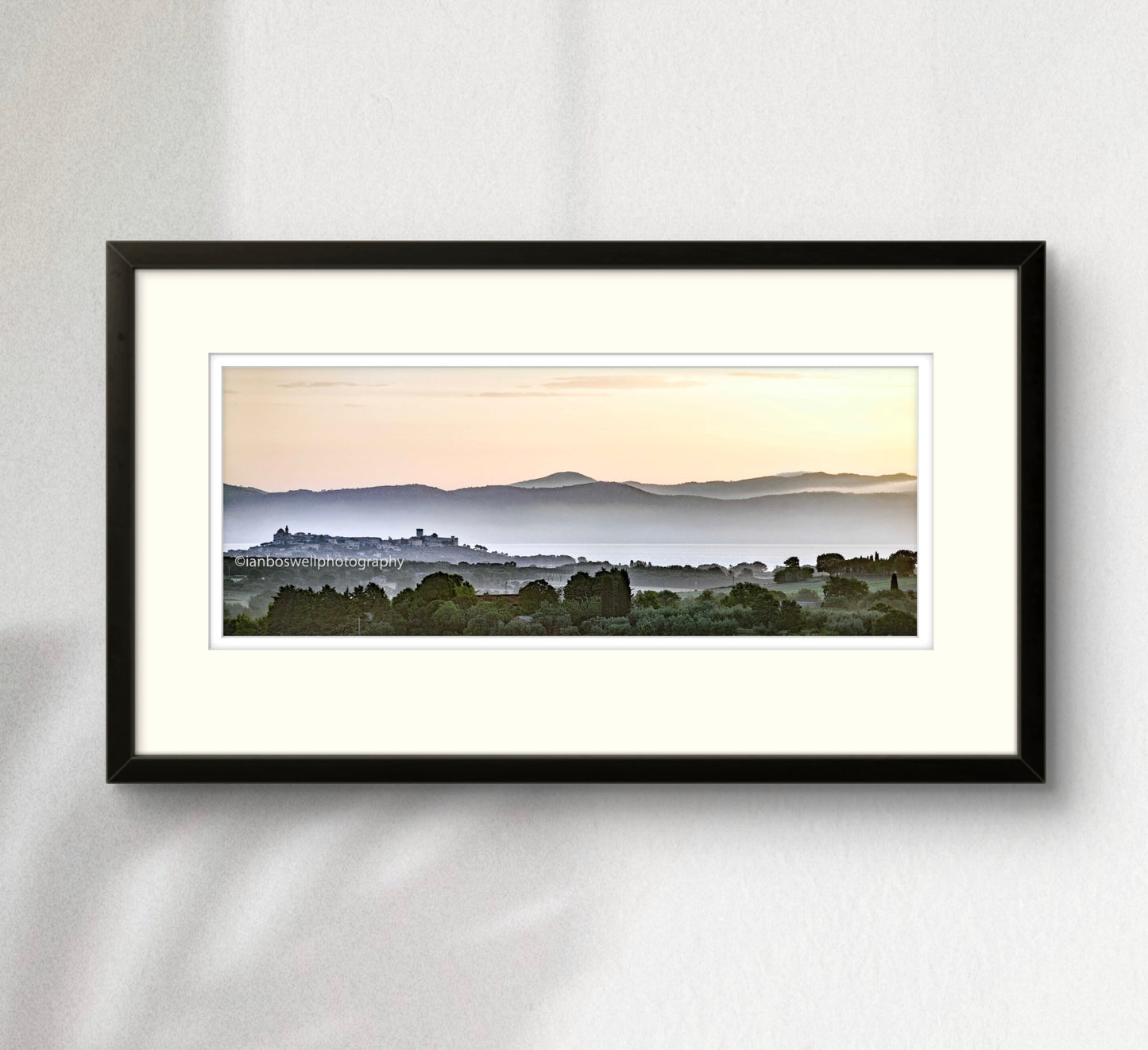 Castiglione del Lago at dawn, Umbria (Framed)