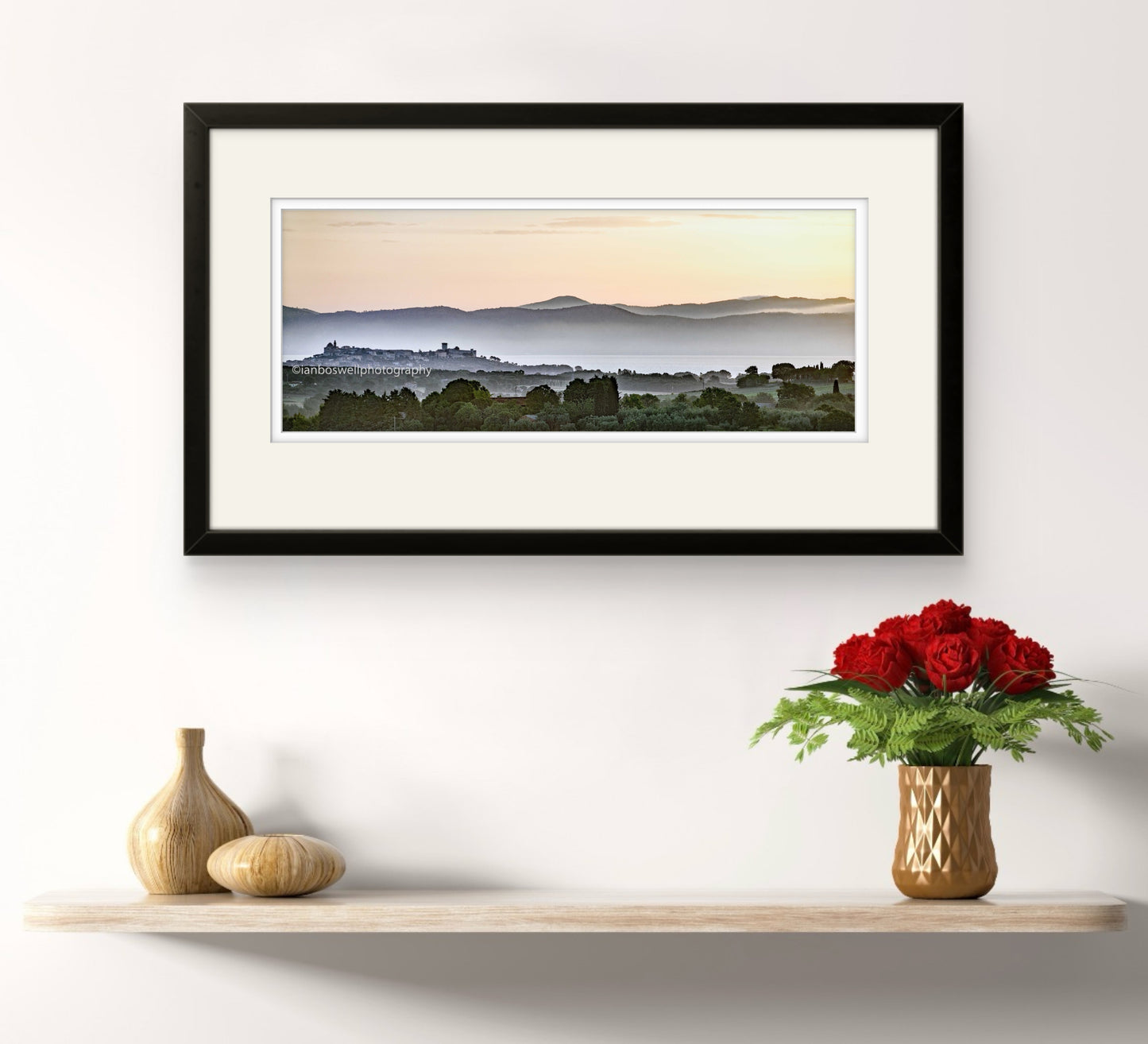 Castiglione del Lago at dawn, Umbria (Framed)