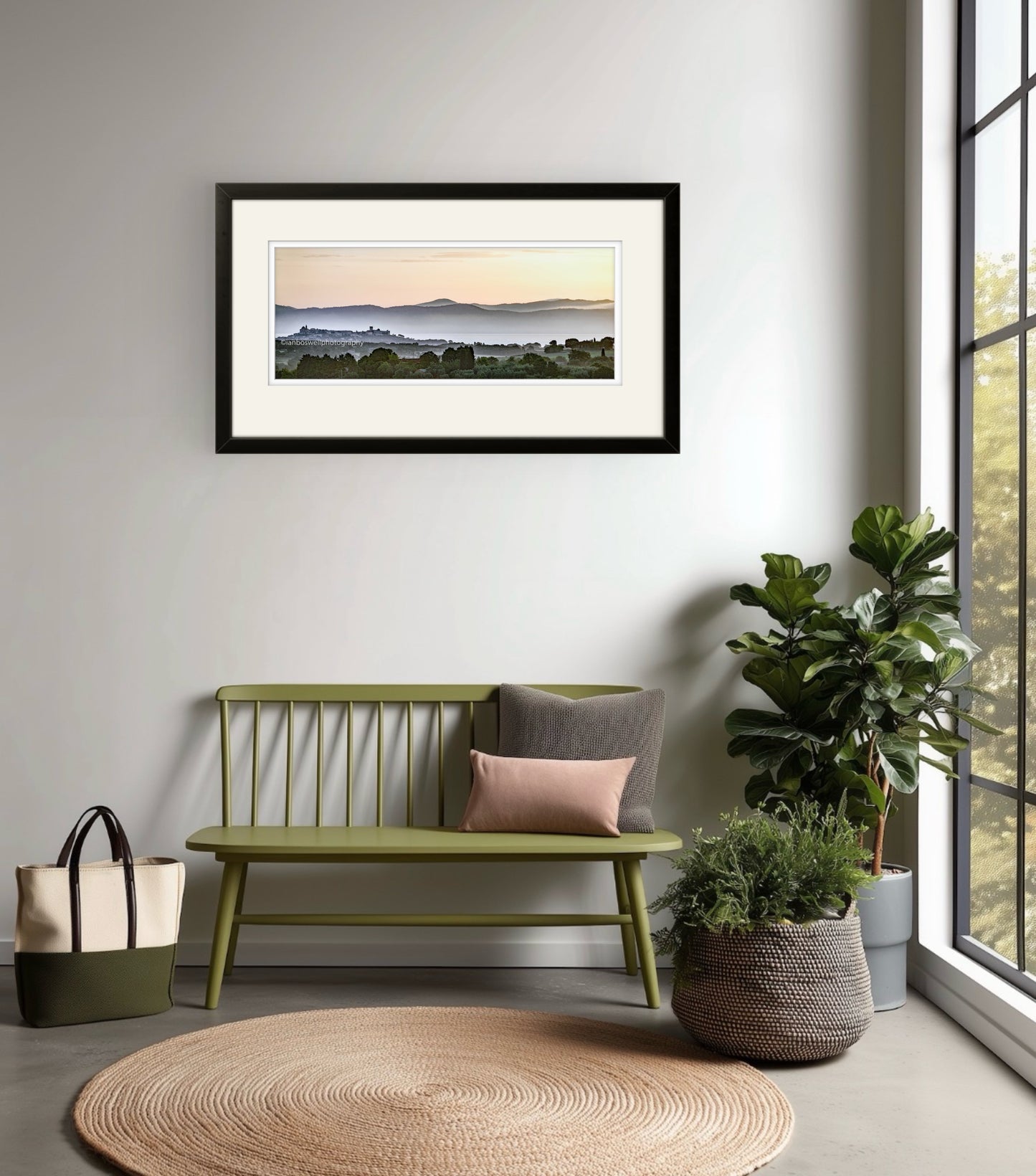 Castiglione del Lago at dawn, Umbria (Framed)