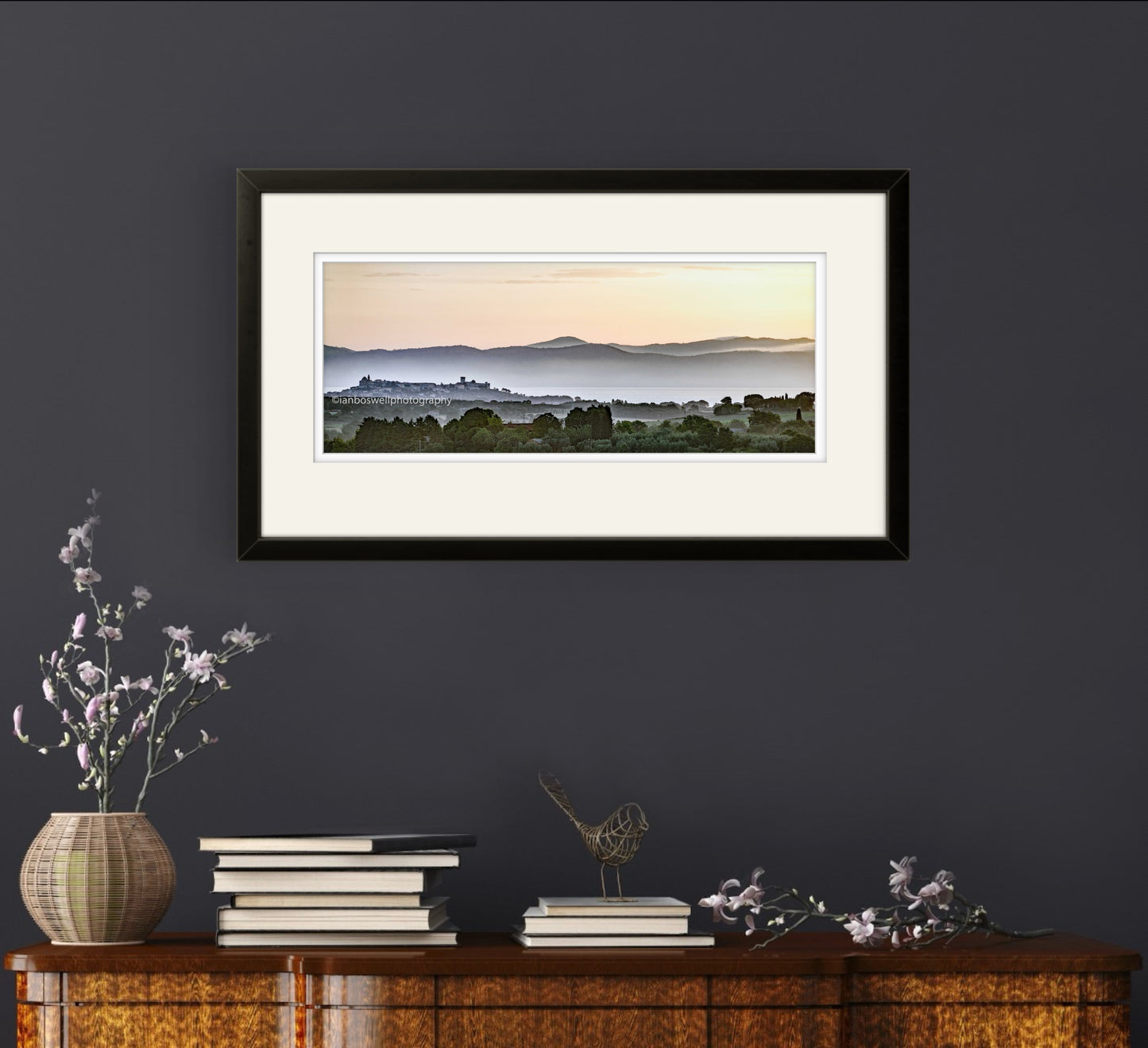 Castiglione del Lago at dawn, Umbria (Framed)