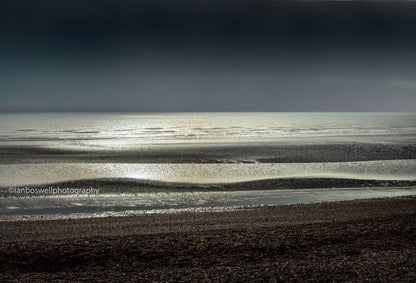 Rye harbour beach in December