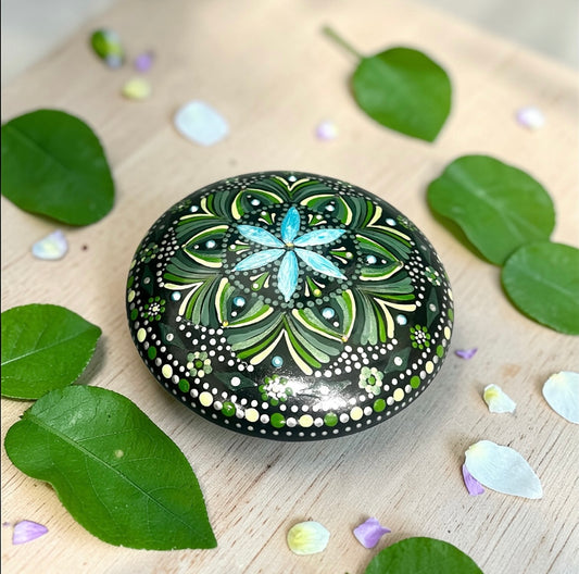 Hand Painted Mandala stone