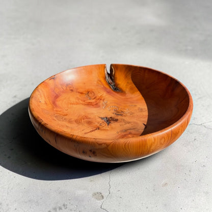 Lathe Turned Yew Wood Bowl