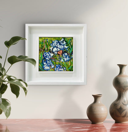 Blue and White Irises