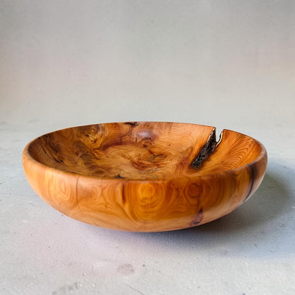 Lathe Turned Yew Wood Bowl