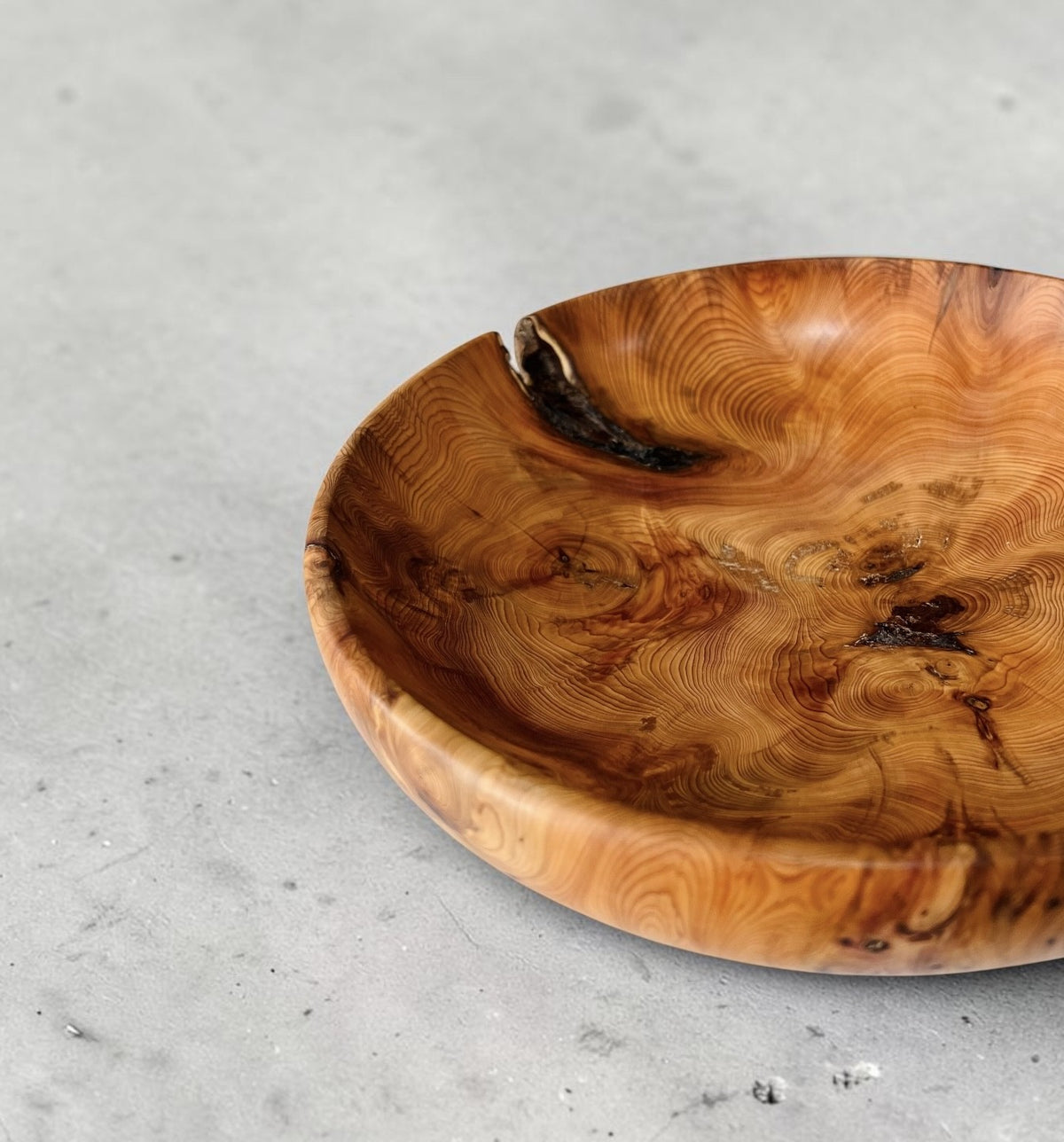 Lathe Turned Yew Wood Bowl