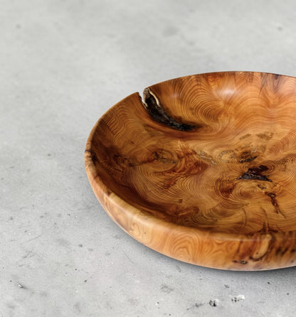 Lathe Turned Yew Wood Bowl