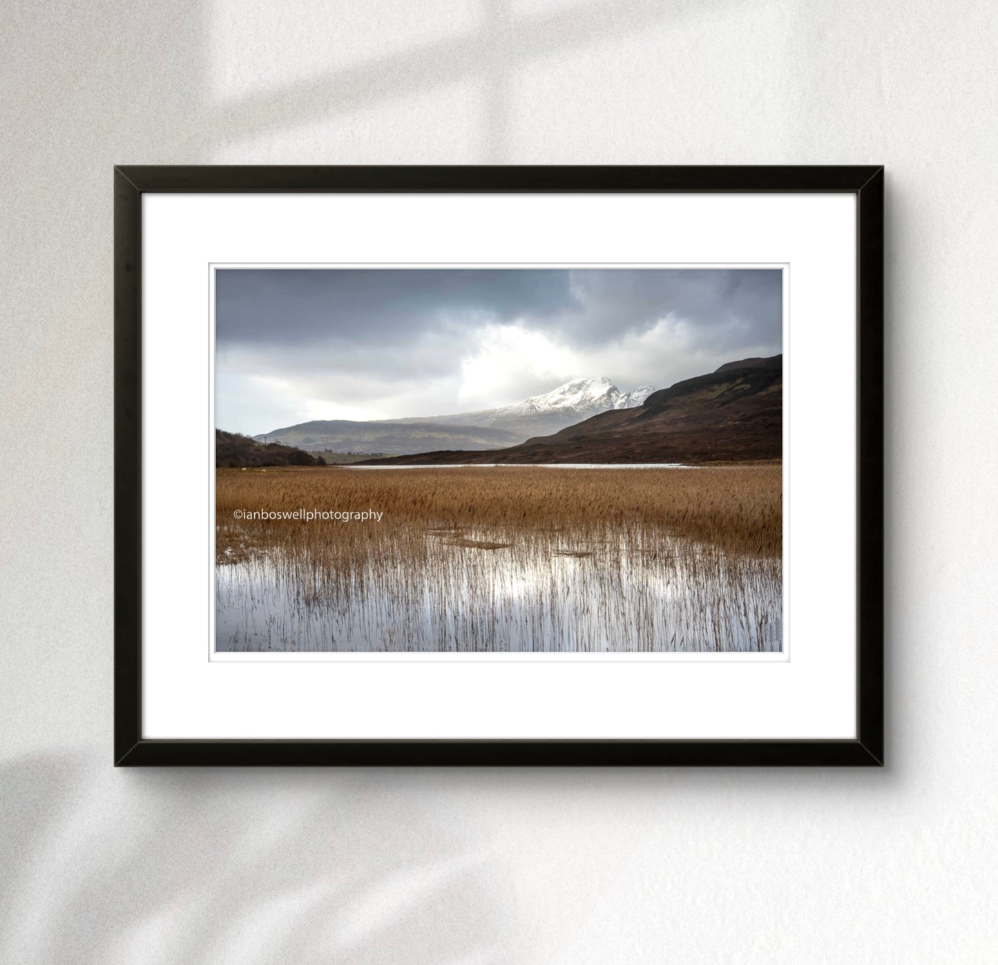 Loch Chriosd with snow topped Blaven behind