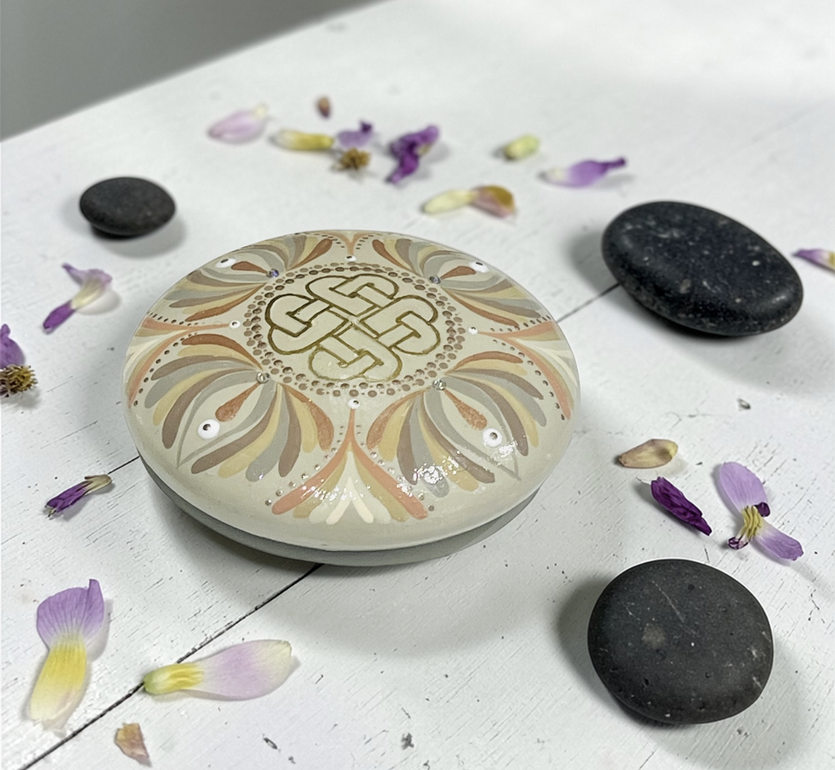 Hand Painted Mandala stone