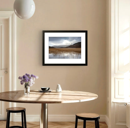 Loch Chriosd with snow topped Blaven behind