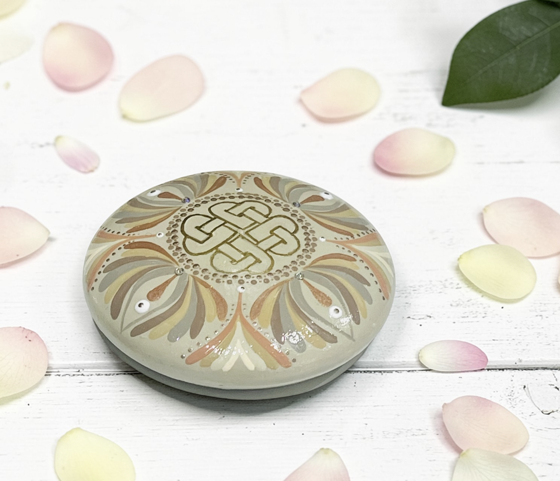 Hand Painted Mandala stone